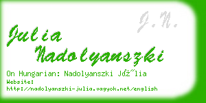 julia nadolyanszki business card